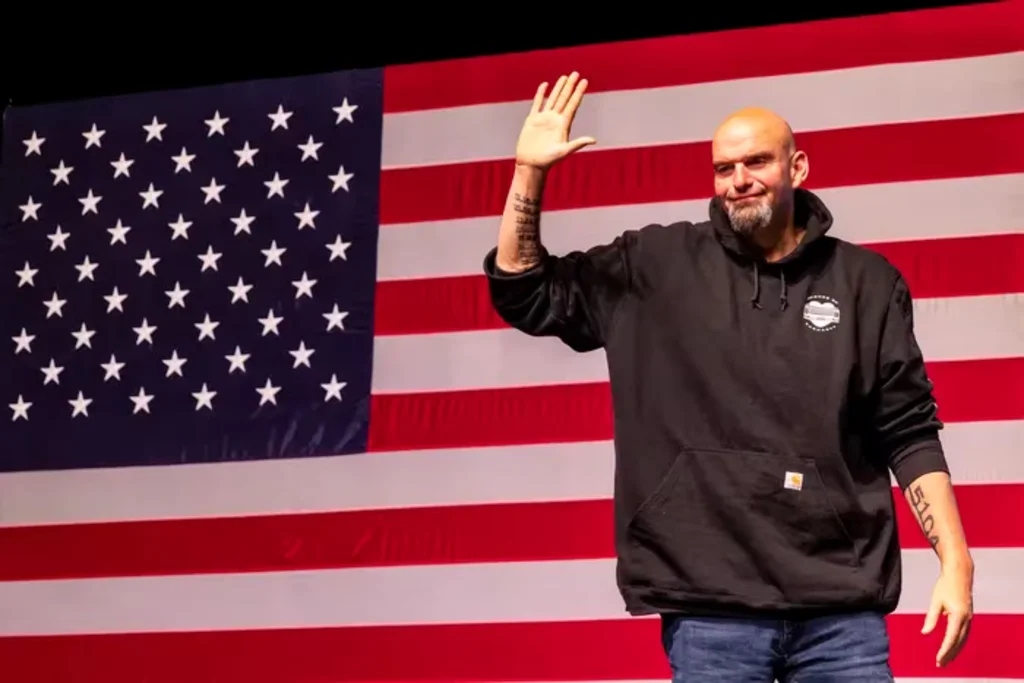 John Fetterman, pictured here after defeating Mehmet Oz for Pennsylvania's Senate seat in November, was hospitalized in Washington, DC last night_avif