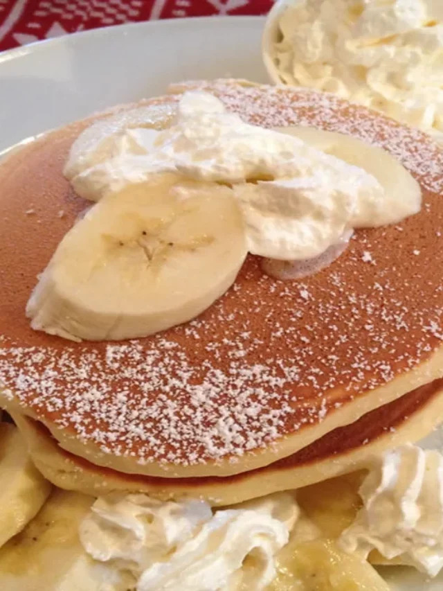 Very tasty banana pancakes for breakfast